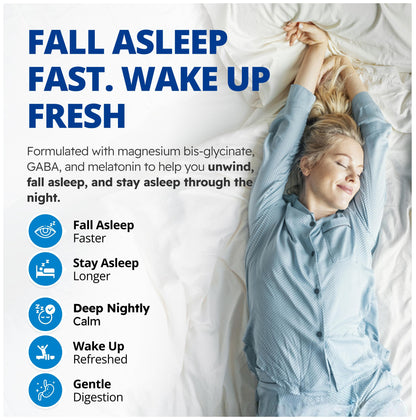 CanPrev Magnesium Bisglycinate Chelated + GABA & Melatonin, 120 Veg Caps, 120-Day Supply, Supports Restful Night, Muscle Function, Promote Relaxation & Balanced Sleep-Wake Cycle, Vegan, No GMO, Gluten - Available at All In One Marketplace Canada
