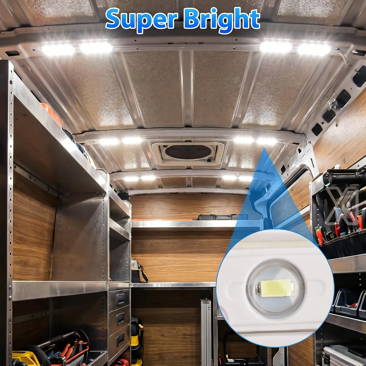 Linkstyle 120 LEDs Van Interior Light Kits, 12V 40 Modules Lights Strip Ceiling Lamp with Switch, Super Bright 12V Christmas Lighting for Car Van RV, White Lights 🍁 All In One Marketplace Canada