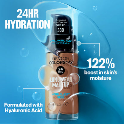 Revlon Liquid Foundation, ColorStay Face Makeup for Normal and Dry Skin, Longwear Full Coverage with Matte Finish, Oil Free, 150 Buff, 1.0 Oz/ 30ml REVLON
