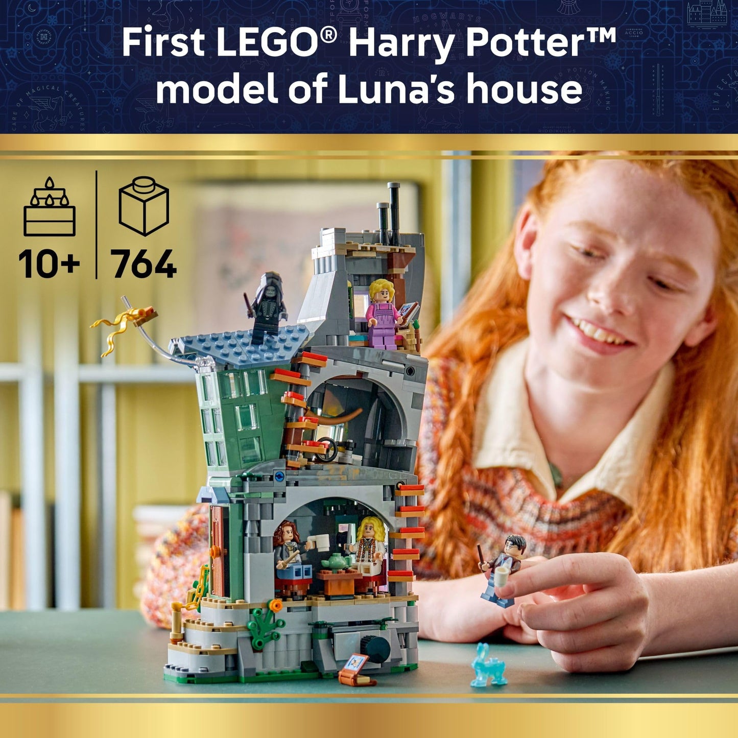 LEGO Harry Potter Luna Lovegood’s House Building Toy for Girls & Boys - Pretend Play & Display Book Shelf or Bedroom Decor for Kids, Ages 10+ - W/Luna's Hare Patronus - Gift Idea for Birthdays - 76467 LEGO