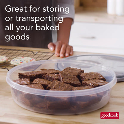 GoodCook EveryWare Extra Large 12 inch Round Container 2 pack, BPA Free