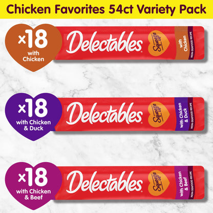Hartz Delectables Squeeze Up Non Seafood Variety Interactive Lickable Wet Cat Treats, 54 Count