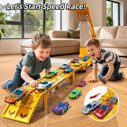 Transport Truck Toy for Kids, Transport Vehicle with Double Race Ramp Track 🍁 All In One Marketplace Canada
