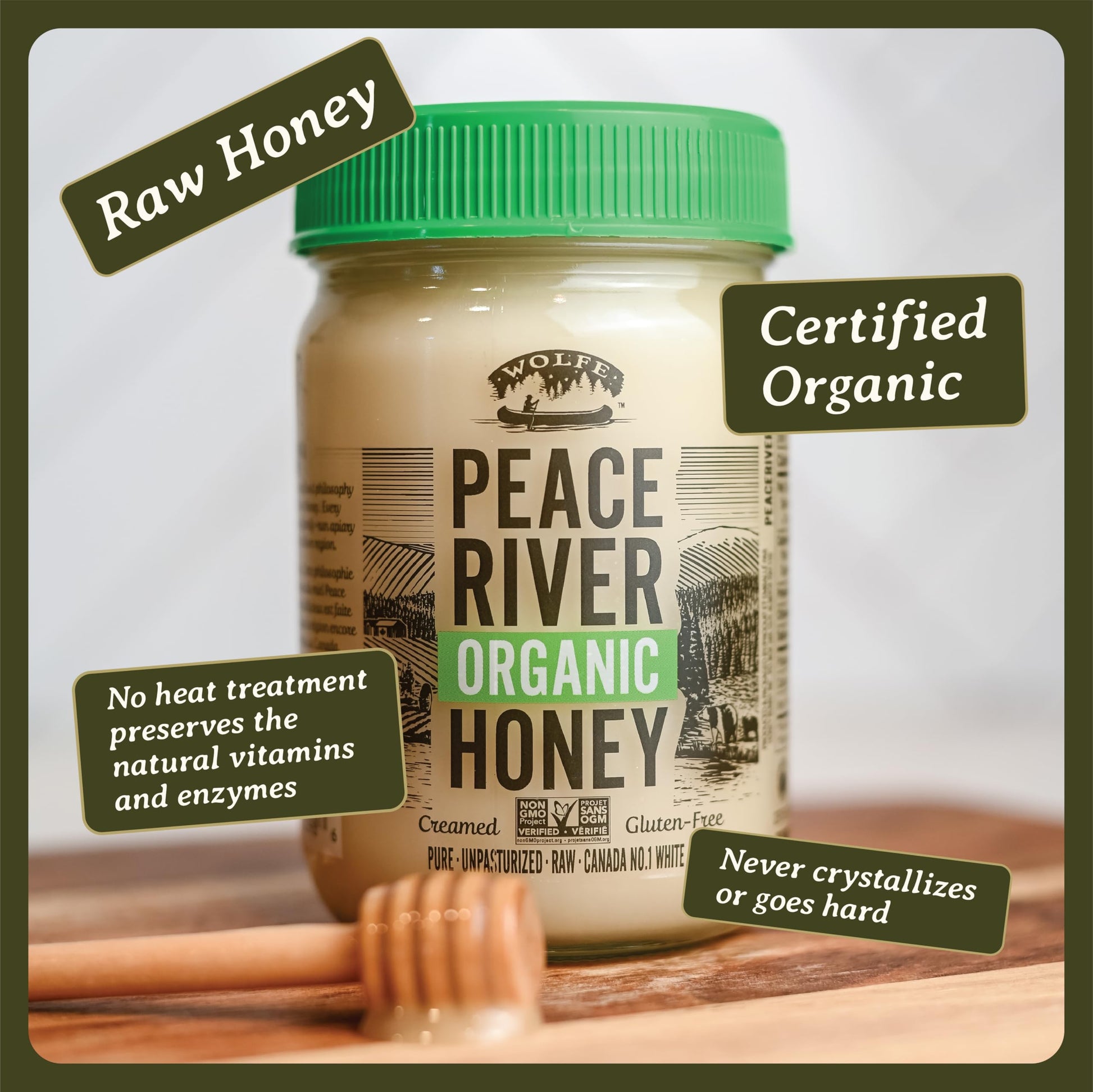 Peace River Organic Creamed Honey | 100% Pure Canadian Raw Honey | Unpasteurized | Smooth & Spreadable | Preservative-Free | 2kg Pail