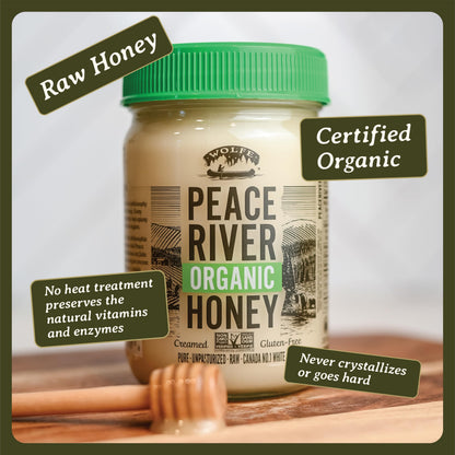 Peace River Organic Creamed Honey | 100% Pure Canadian Raw Honey | Unpasteurized | Smooth & Spreadable | Preservative-Free | 2kg Pail