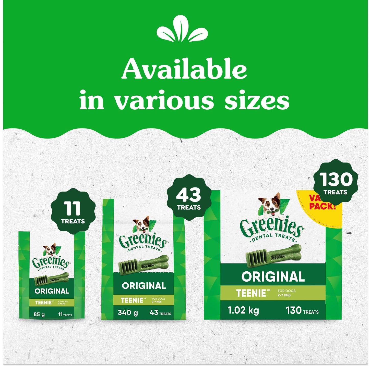 GREENIES Dog Treats Original Teenie Natural Dental Care, (192 Treats) 54oz. Pack - Available at All In One Marketplace Canada