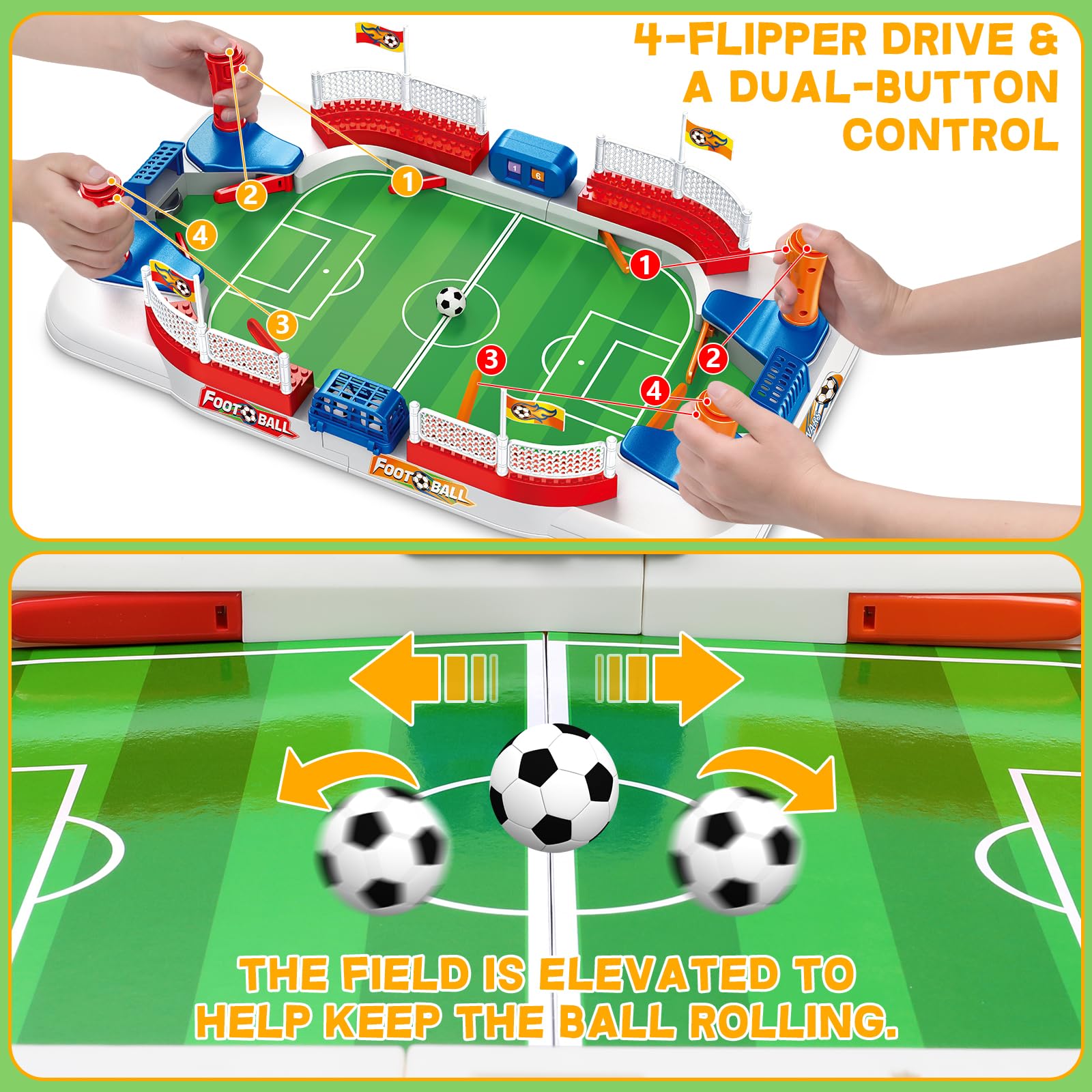 Mini Foosball Table Game for Kids Soccer Game Set Gifts Boys Toy Football Games Board for Indoor Sports Game Room Pinball Interactive Birthday Gift Toys for 3 4 5 6 7 8-12 Year Old Family Gatherings - Available at All In One Marketplace Canada