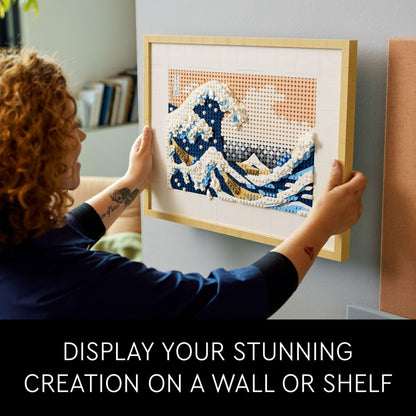 LEGO Art Hokusai – The Great Wave, 3D Japanese Wall Art, Framed Ocean Canvas Picture for Home or Office Décor, Creative DIY Activity, Arts & Crafts Kit, Hobbies for Adults, 31208 LEGO