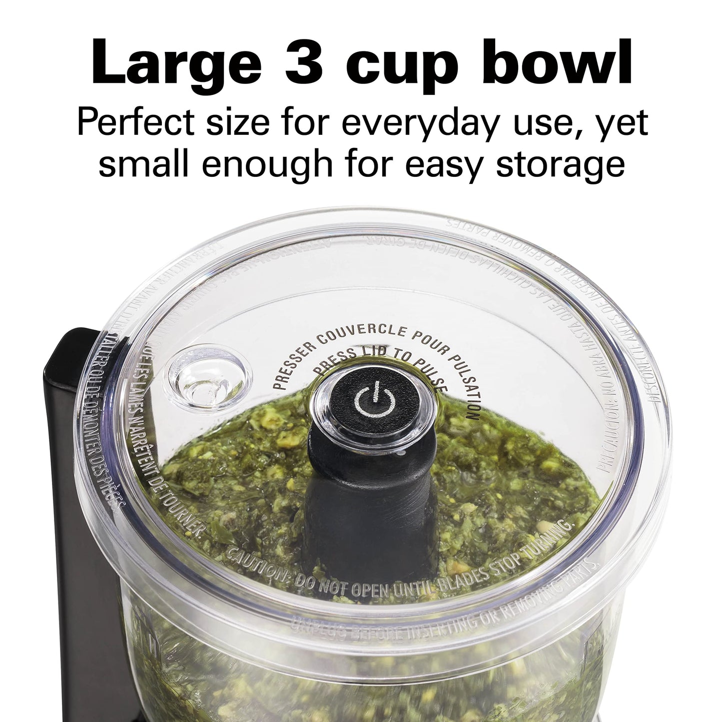 Hamilton Beach Stack & Press Food Chopper & Mini Food Processor, 350 Watts, 3 Cup Bowl, Stainless Steel Blades, for Chopping, Puree & Emulsify, Black, 72850G - Available at All In One Marketplace Canada