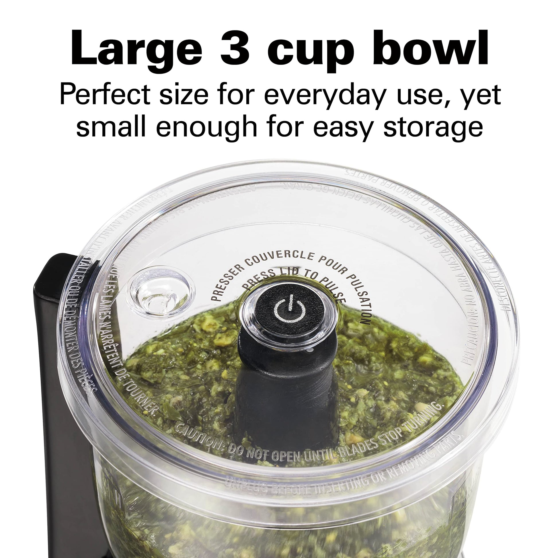 Hamilton Beach Stack & Press Food Chopper & Mini Food Processor, 350 Watts, 3 Cup Bowl, Stainless Steel Blades, for Chopping, Puree & Emulsify, Black, 72850G - Available at All In One Marketplace Canada