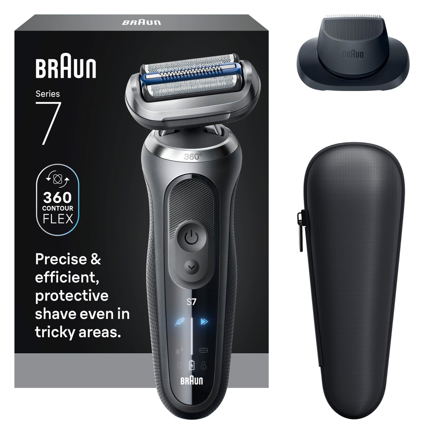 Braun Foil Shaver, Shavers for Men, Electric razor, Series 7, Wet & Dry with Turbo Mode, 7120s - Available at All In One Marketplace Canada