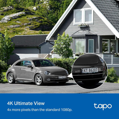 Tapo 4K Solar-Powered Outdoor Camera Wireless, 360° View, No Monthly Fee, Person/Vehicle Detection, 24/7 Time-Lapse Capture, Starlight Color Night Vision, SD/Cloud Storage, Works w/Alexa & Google Home