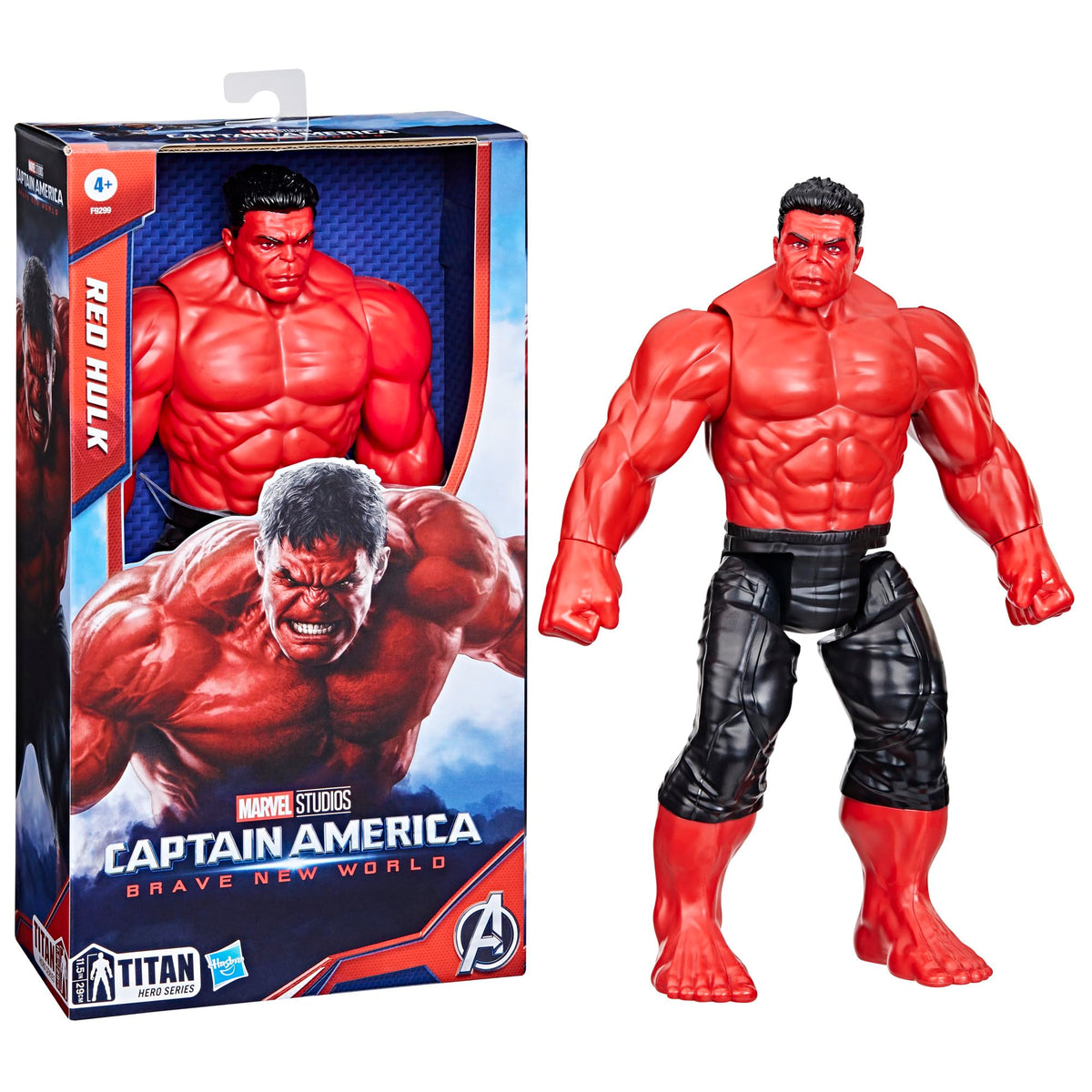 Marvel Studios Captain America Brave New World, Titan Hero Series, 12-Inch Deluxe Red Hulk Action Figure, Super Hero Toys for Kids 4 and Up