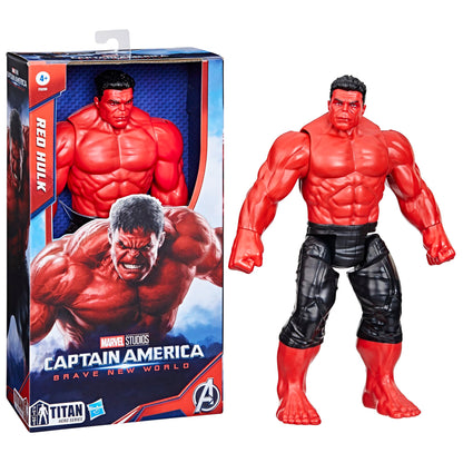 Marvel Studios Captain America Brave New World, Titan Hero Series, 12-Inch Deluxe Red Hulk Action Figure, Super Hero Toys for Kids 4 and Up