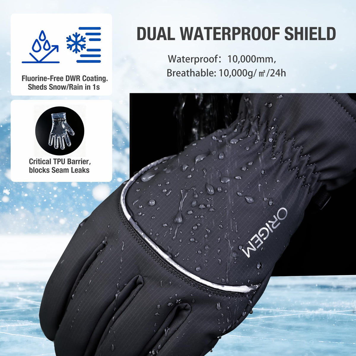 Origem Warm Waterproof Winter Gloves for Men Women, 3M Thinsulate Fleece 🍁 All In One Marketplace Canada