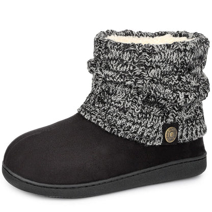 FamilyFairy Women's Bootie Slippers Warm Winter Boots Black, 7-8 🍁 All In One Marketplace Canada