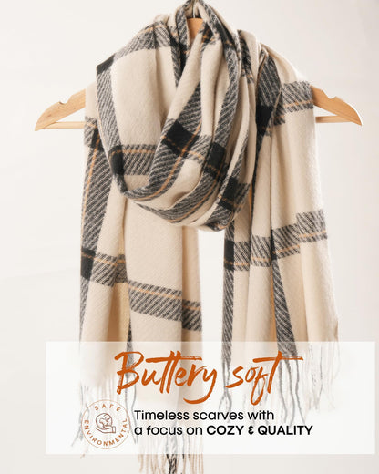 FURTALK Winter Scarf for Women Oversized Plaid Tassel Shawl Wrap 🍁 All In One Marketplace Canada