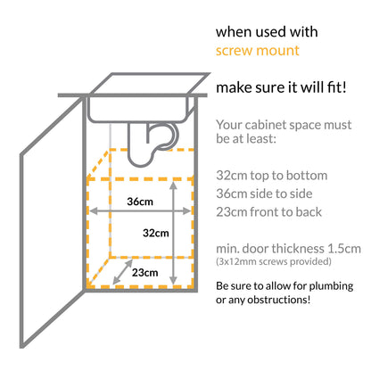 simplehuman 10 Liter / 2.6 Gallon In-Cabinet Trash Can, Heavy-Duty Steel Frame, Black simplehuman