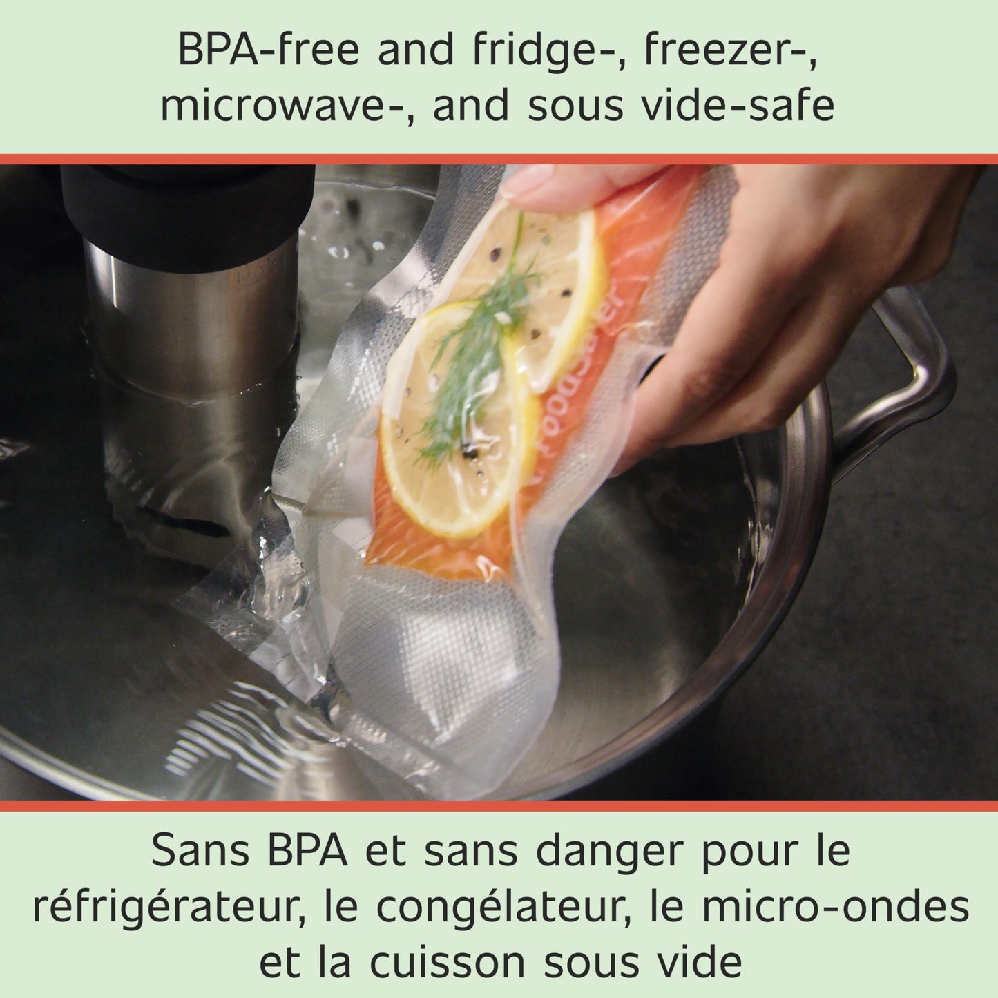 FoodSaver Vacuum Sealer Rolls for Custom Length Airtight Food Storage and Sous Vide Bags, BPA-Free, 8" x 20', 2 Pack - Available at All In One Marketplace Canada