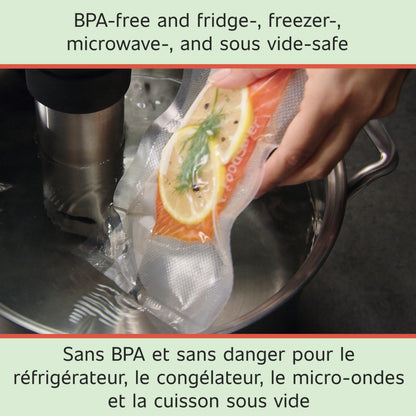 FoodSaver Vacuum Seal Rolls for Custom Fit Airtight Food Storage and Sous Vide, 11" x 16' (27.9cm x 4.87m), 2 Rolls