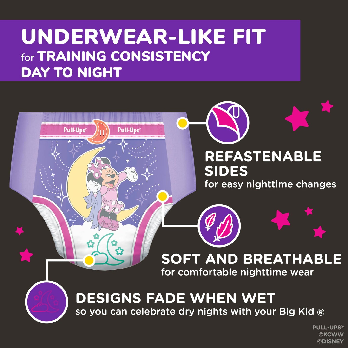Pull-Ups Girls' Night-Time Potty Training Pants, 4T-5T, 92 Ct (38-50 lbs) Pull-Ups