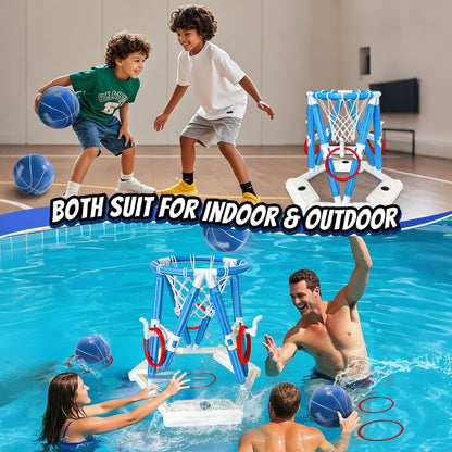 Pool Basketball Hoop Toys, Inflatable Water Basketball Game Pool, Pool Floaties Basketball Hoop Toy Outdoor Toys for Kids Boys Aged 4-18 and Adults (L) - Available at All In One Marketplace Canada