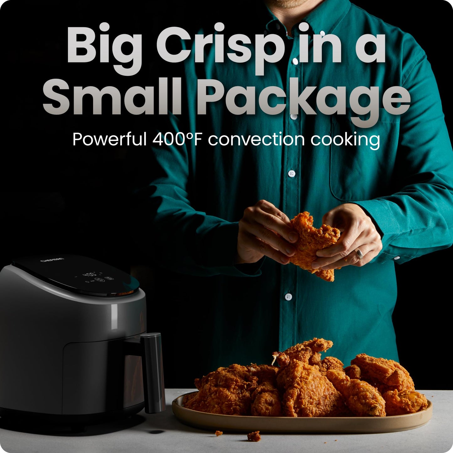 Chefman 2 Qt Mini Air Fryer – Compact and Space-Saving Air Fryer, PFAS-Free Nonstick Basket, Quick & Easy Meals in Minutes, Perfect for Apartments and Dorms, Digital Timer and Shake Reminders – Grey - Available at All In One Marketplace Canada