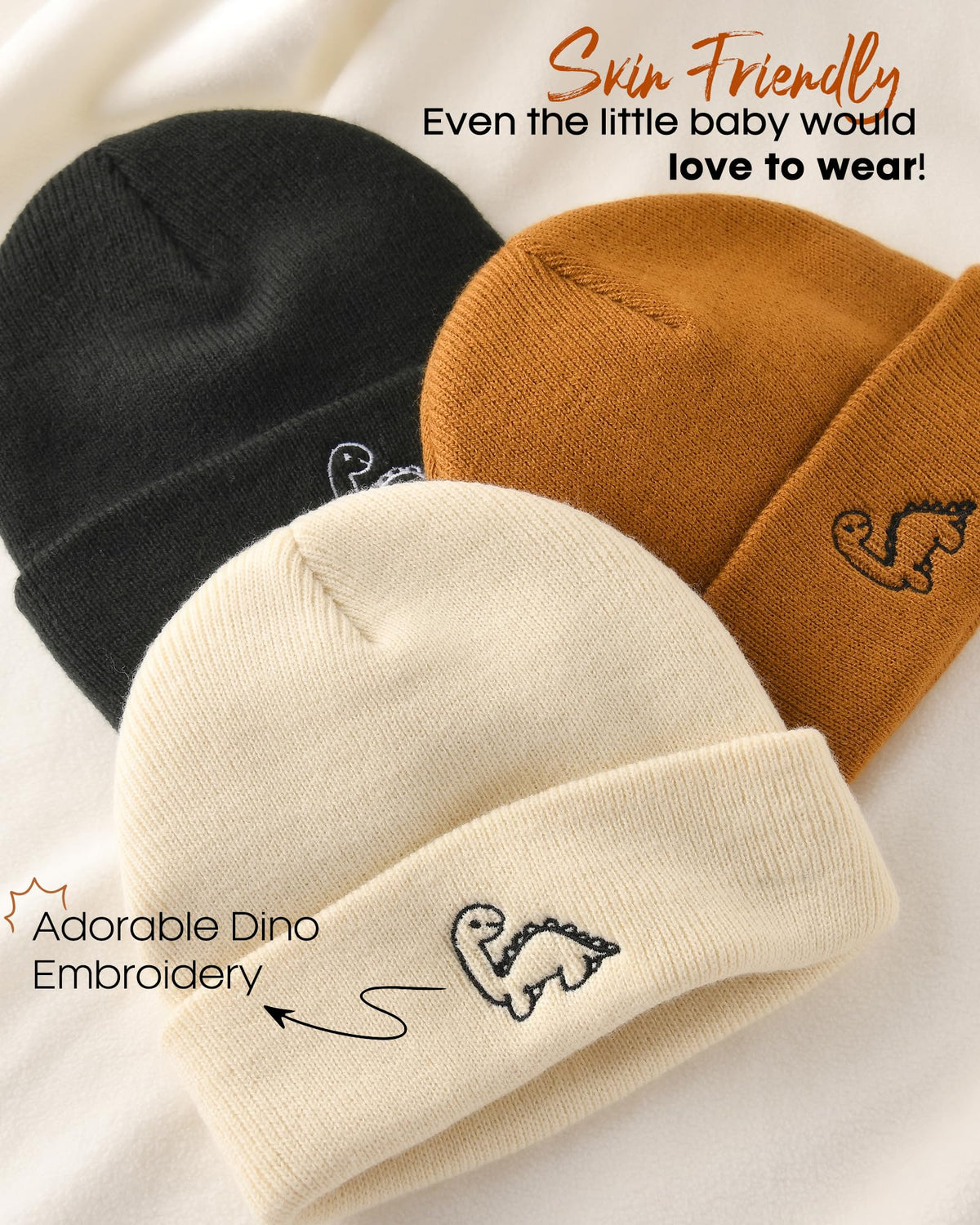 FURTALK Baby Beanie Cute Toddler Winter Hat Knit Boys Girls Warm 3 Pack Kids Embroidered Beanies Cap for 0-3 Years 🍁 All In One Marketplace Canada