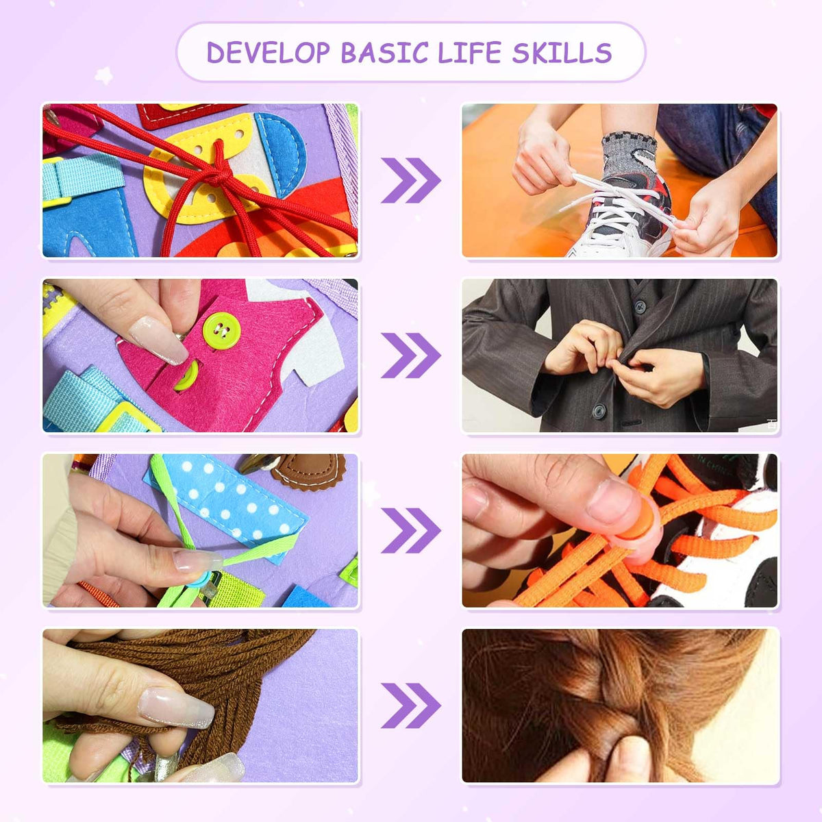 Montessori Activity Busy Book for Toddler -1 2 3 4 5 Years Old Activity Busy Board Toy, Sensory Board Toy Educational Activities for Fine Motor Skills Learning, Travel Toys for Airplane Car Christmas 🍁 All In One Marketplace Canada