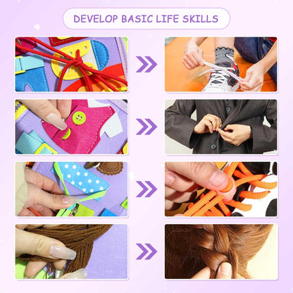 Montessori Activity Busy Book for Toddler -1 2 3 4 5 Years Old Activity Busy Board Toy, Sensory Board Toy Educational Activities for Fine Motor Skills Learning, Travel Toys for Airplane Car Christmas 🍁 All In One Marketplace Canada