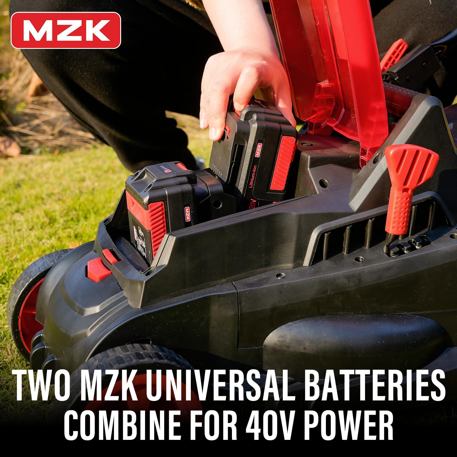 MZK 40V(2 x 20V) 13” Cordless Electric Lawn Mower, Electric Mower with 4-Position Height Adjustment, Compact and Lightweight Push Battery Powered Lawn Mower (LM13CA08) - Available at All In One Marketplace Canada