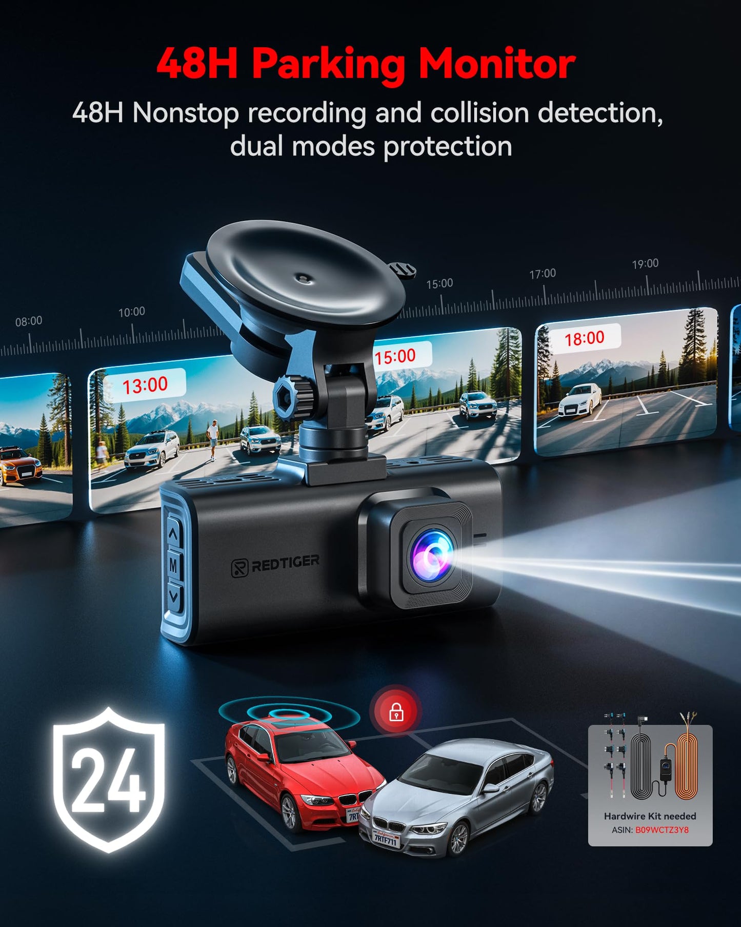 REDTIGER 4K Dash Cam Front and Rear, STARVIS 2 Sensor, Touch Screen 3.18", Voice Control, 20MB/s 5.8GHz WiFi 6 Car DashCam with 128GB Card, GPS, Night Vision, Emergency Lock, Parking Mode(F7N Touch)