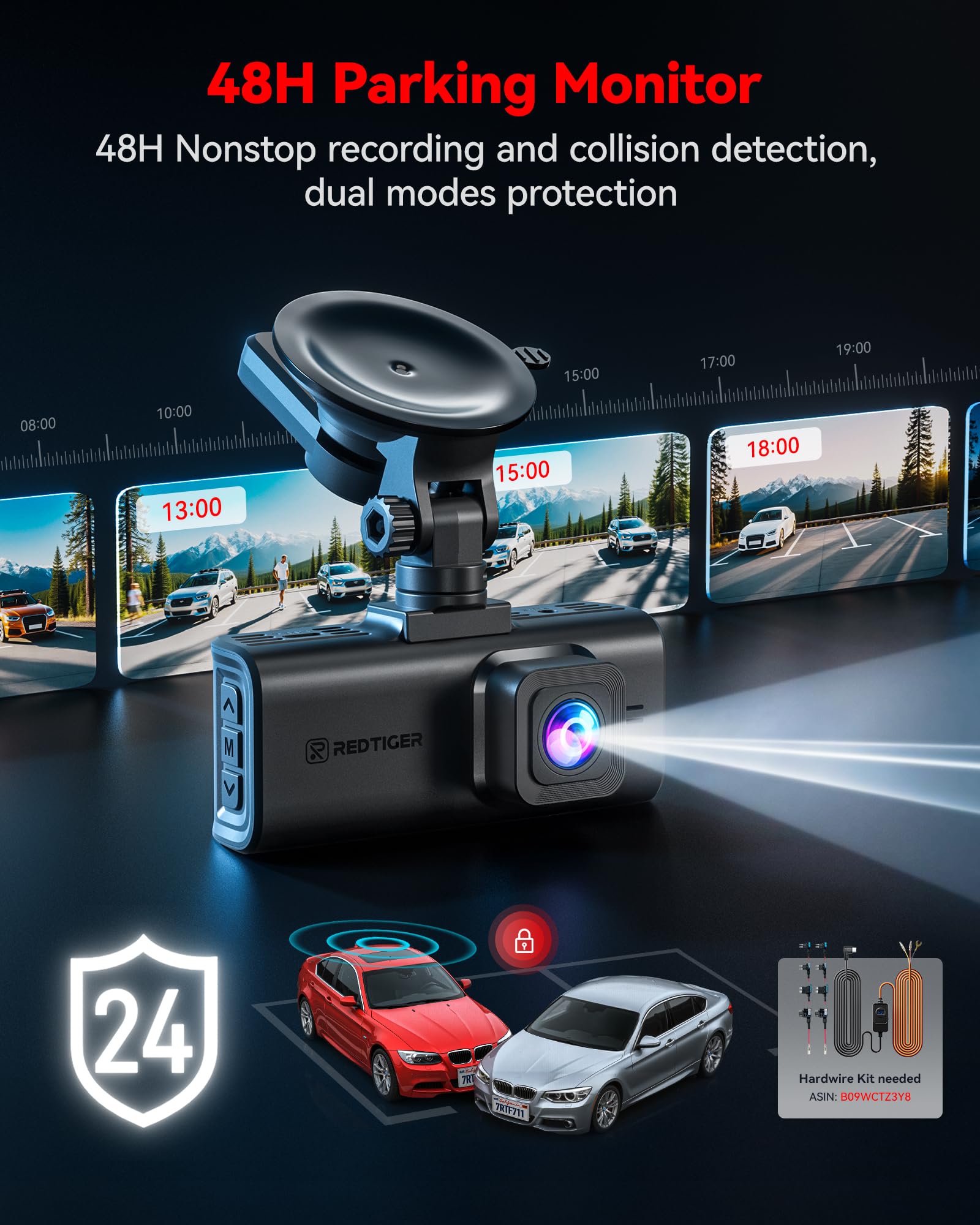 REDTIGER 4K Dash Cam Front and Rear, STARVIS 2 Sensor, Touch Screen 3.18", Voice Control, 20MB/s 5.8GHz WiFi 6 Car DashCam with 128GB Card, GPS, Night Vision, Emergency Lock, Parking Mode(F7N Touch)