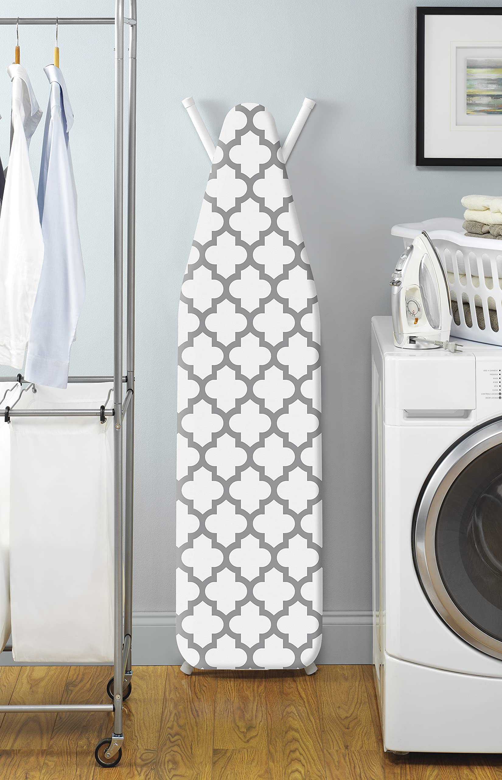 Whitmor Deluxe Ironing Board Cover and Pad (Ironing board not included) - Medallion Grey WHITMOR