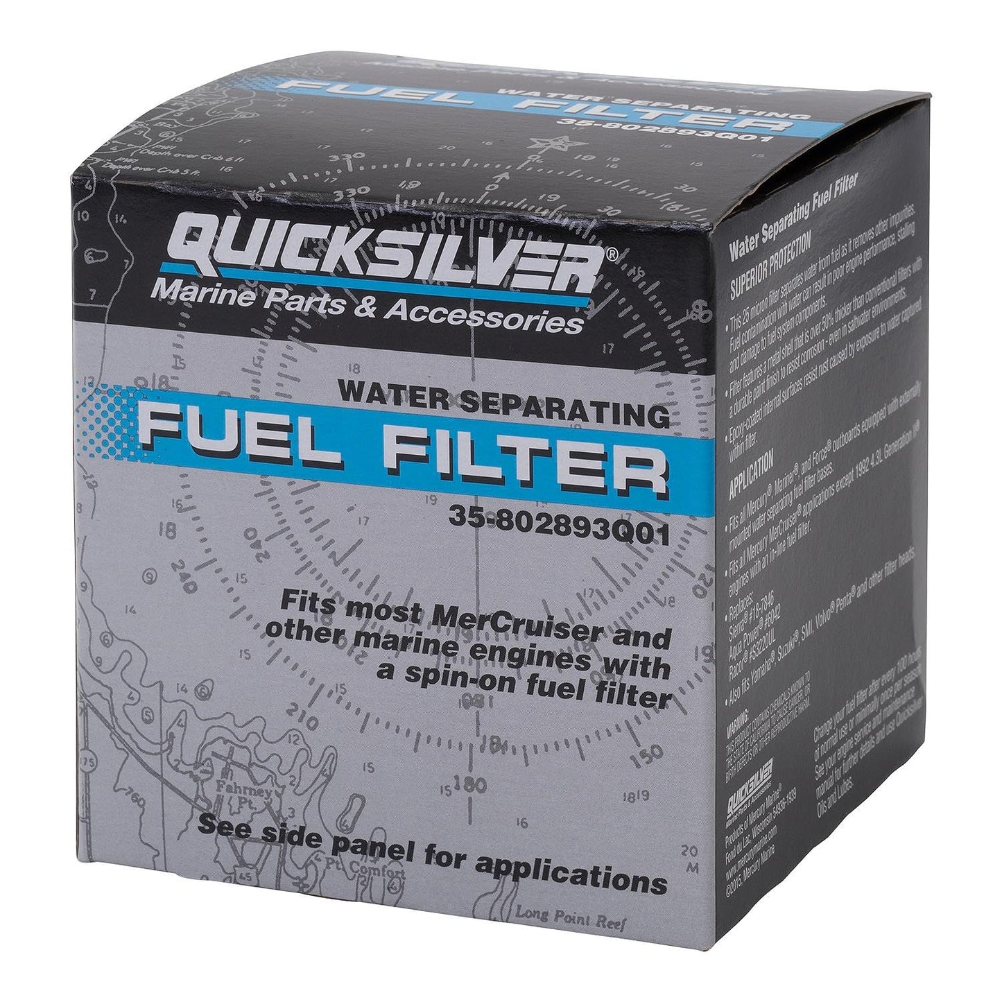 Quicksilver 802893Q01 Water Separating Fuel Filter - Mercury and Mariner Outboards and MerCruiser Stern Drive and Inboard Engines Quicksilver