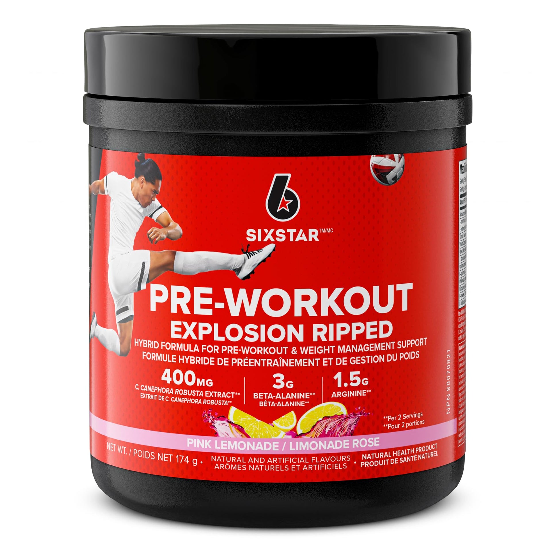 Six Star Pre-Workout Explosion for Men & Women, Pink Lemonade (30 Servings) Six Star