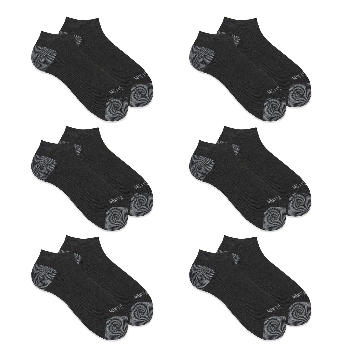Fruit of the Loom Men's Dual Defense Low Cut Cushioned Moisture Wicking Socks (12 Pack), Black, Medium (6-12) Fruit of the Loom