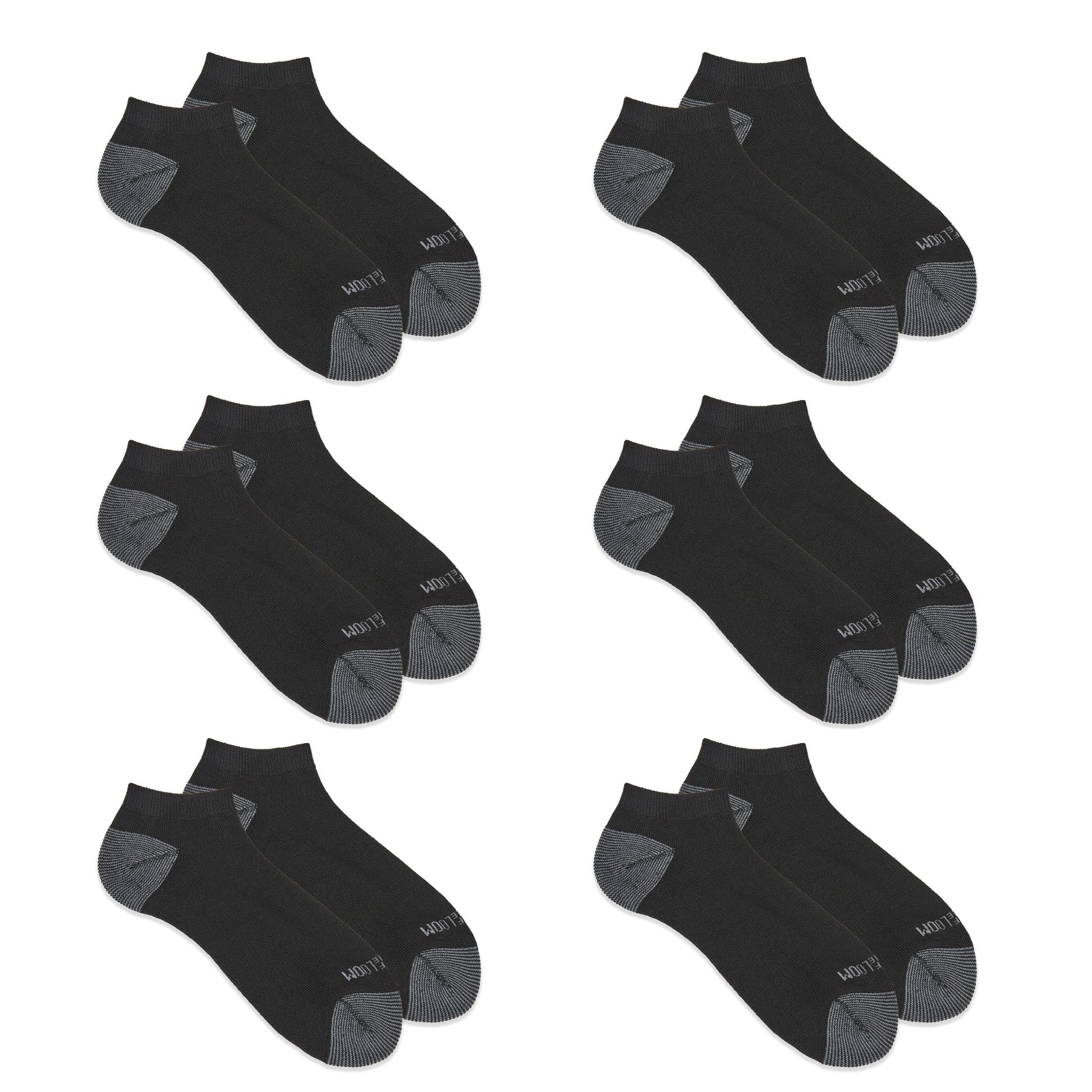 Fruit of the Loom Men's Dual Defense Low Cut Cushioned Moisture Wicking Socks (12 Pack), Black, Medium (6-12) Fruit of the Loom