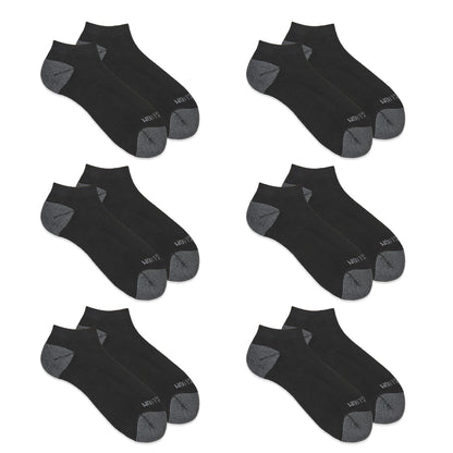 Fruit of the Loom Men's Dual Defense Low Cut Cushioned Moisture Wicking Socks (12 Pack), Black, Medium (6-12) Fruit of the Loom