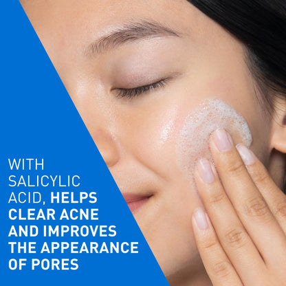 CeraVe Acne Face Wash, 2% Salicylic Acid Cleanser with Purifying Clay & Niacinamide for Oily Skin and Blackheads, Fragrance-Free, Paraben-Free & Non-Comedogenic, 473 mL