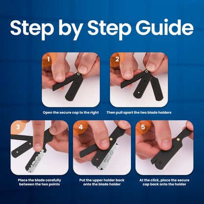 Utopia Care Professional Barber Straight Edge Razor, 100-Pack Razor Blades, Stainless Steel Safety Razor, Barber Shaving Accessories - Black - Available at All In One Marketplace Canada