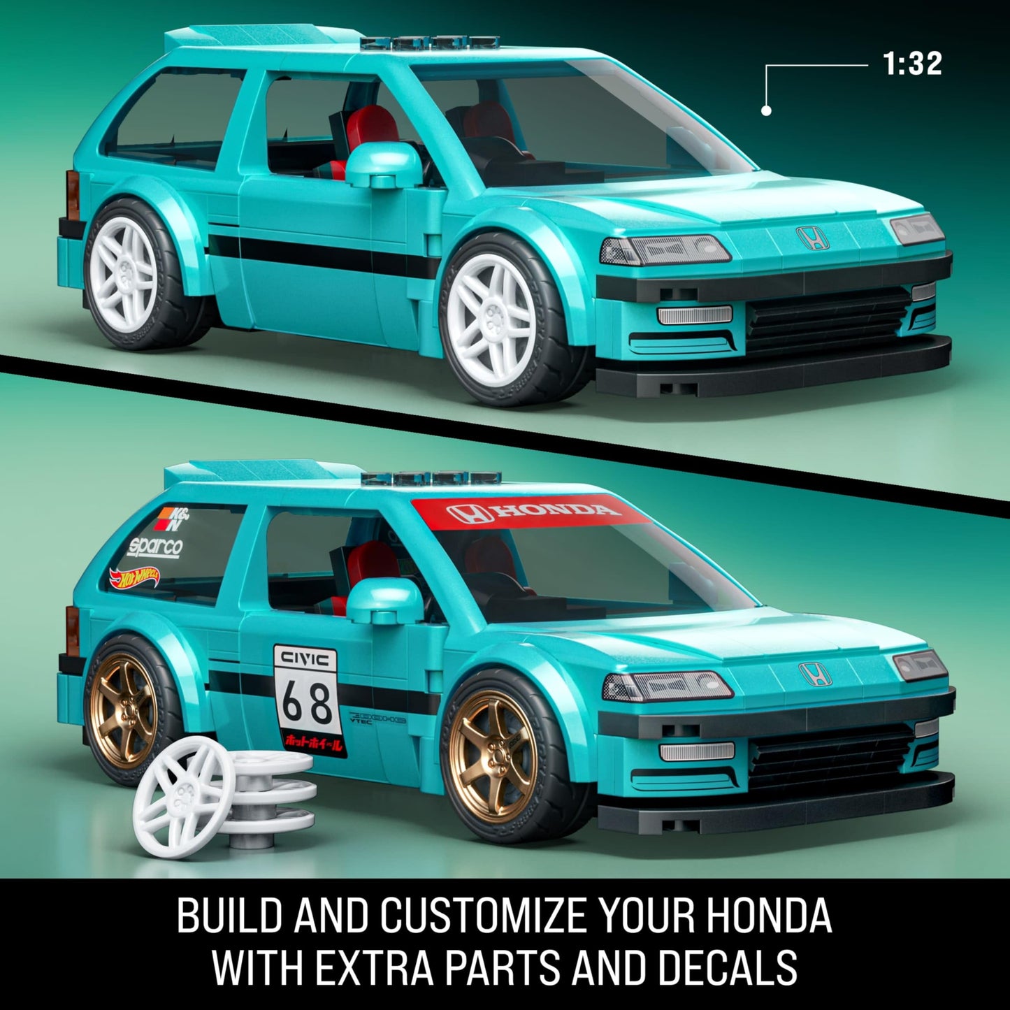 Mattel Brick Shop Hot Wheels Speed Series Building Set, Custom ’90 Honda Civic EF with 248 Pieces, Realistic Details and Custom Decals, Adult Collectors and Kids Ages 10+ 🍁 All In One Marketplace Canada