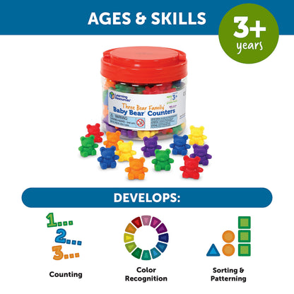 Learning Resources LER0729 Baby Bear Counters, Color Recognition, Math Skills