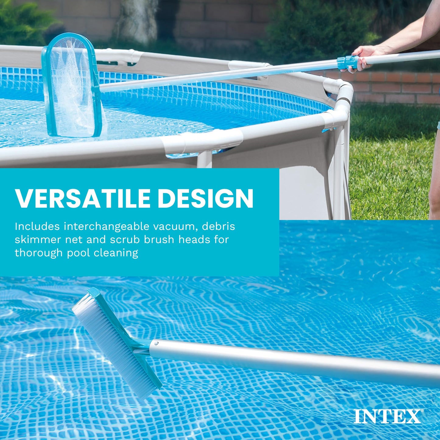 INTEX 28003E Deluxe Above Ground Pool Maintenance Kit for Minimum 800 GPH Flow Rates with Vacuum, 110" Pole, Wall Brush and 24' Hose 🍁 All In One Marketplace Canada