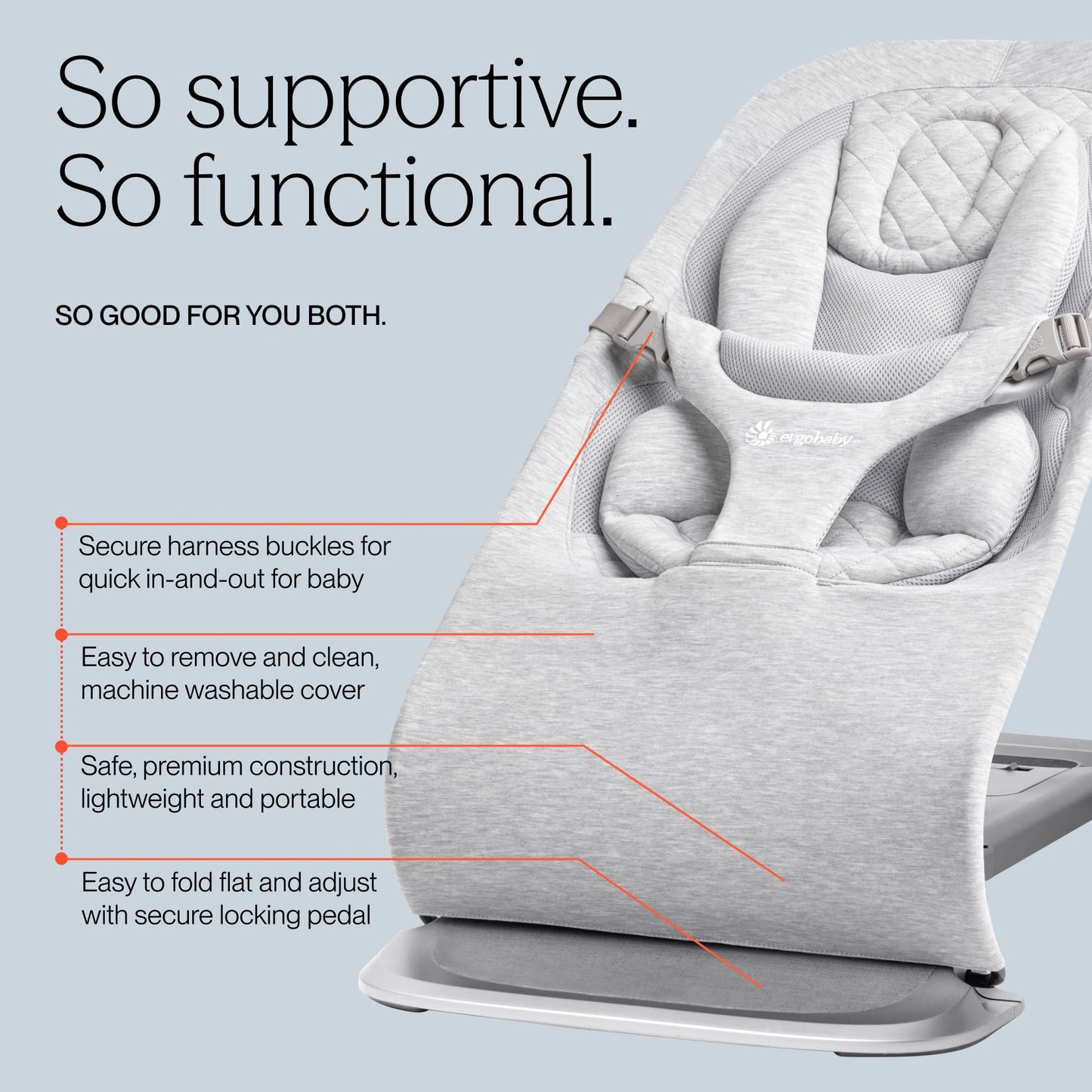 Ergobaby Evolve 3-in-1 Bouncer Seat for Babies and Toddlers 5.5-25 lbs 🍁 All In One Marketplace Canada