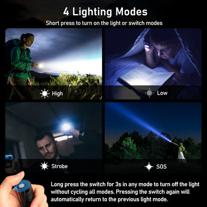 Blukar LED Rechargeable Flashlight 2 Pack, Super Bright Small Handheld Flashlights- Zoomable, Adjustable Brightness, Long Lasting Flash Light, Waterproof Pocket Size Torch Light for Emergency, Camping