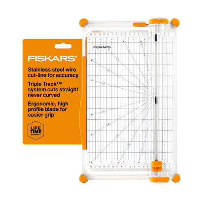 Fiskars Precision Paper Trimmer - Easy, Safe and Accurate for Crafts, Gifts, Cards and More - Always Cuts Straight Fiskars