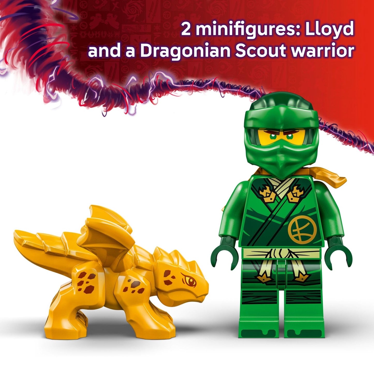 LEGO NINJAGO Lloyd's Green Forest Dragon Toy - Pretend Play Building Toy for Boys and Girls, Ages 6+ - Dragon Figurine with 2 Minifigures for Kids - Gift Idea for Birthdays - 71829