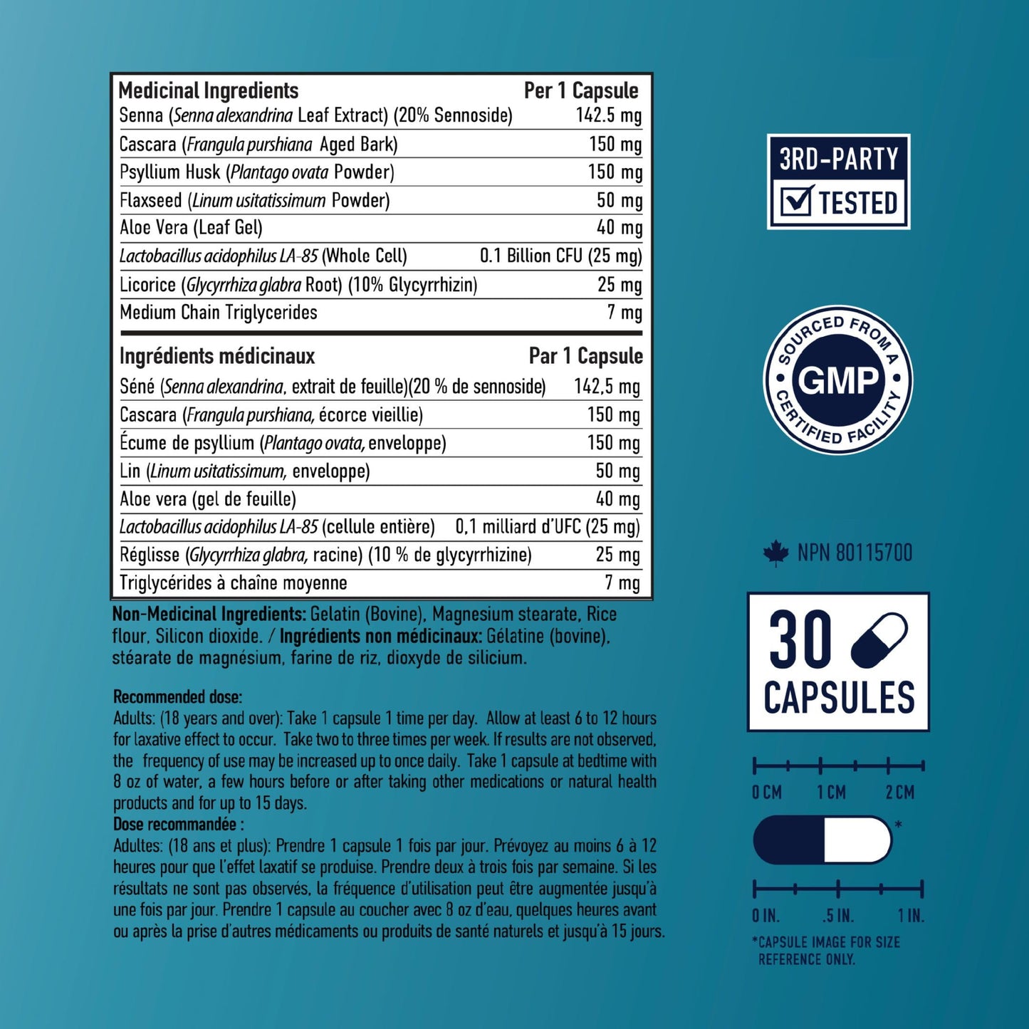 15 Day Colon Cleanse & Detox | Stool Softener & Constipation Relief for Adults | Gut Health Support | Colon Detox Cleanse With Probiotics for Women & Men | Gluten-Free | By SM Nutrition | 30 Capsules - Available at All In One Marketplace Canada