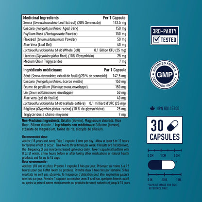 15 Day Colon Cleanse & Detox | Stool Softener & Constipation Relief for Adults | Gut Health Support | Colon Detox Cleanse With Probiotics for Women & Men | Gluten-Free | By SM Nutrition | 30 Capsules - Available at All In One Marketplace Canada